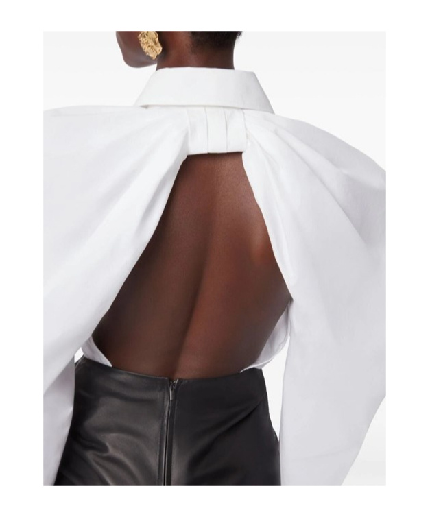 Nina Ricci Woman Shirt Black Size 6 Cotton In White