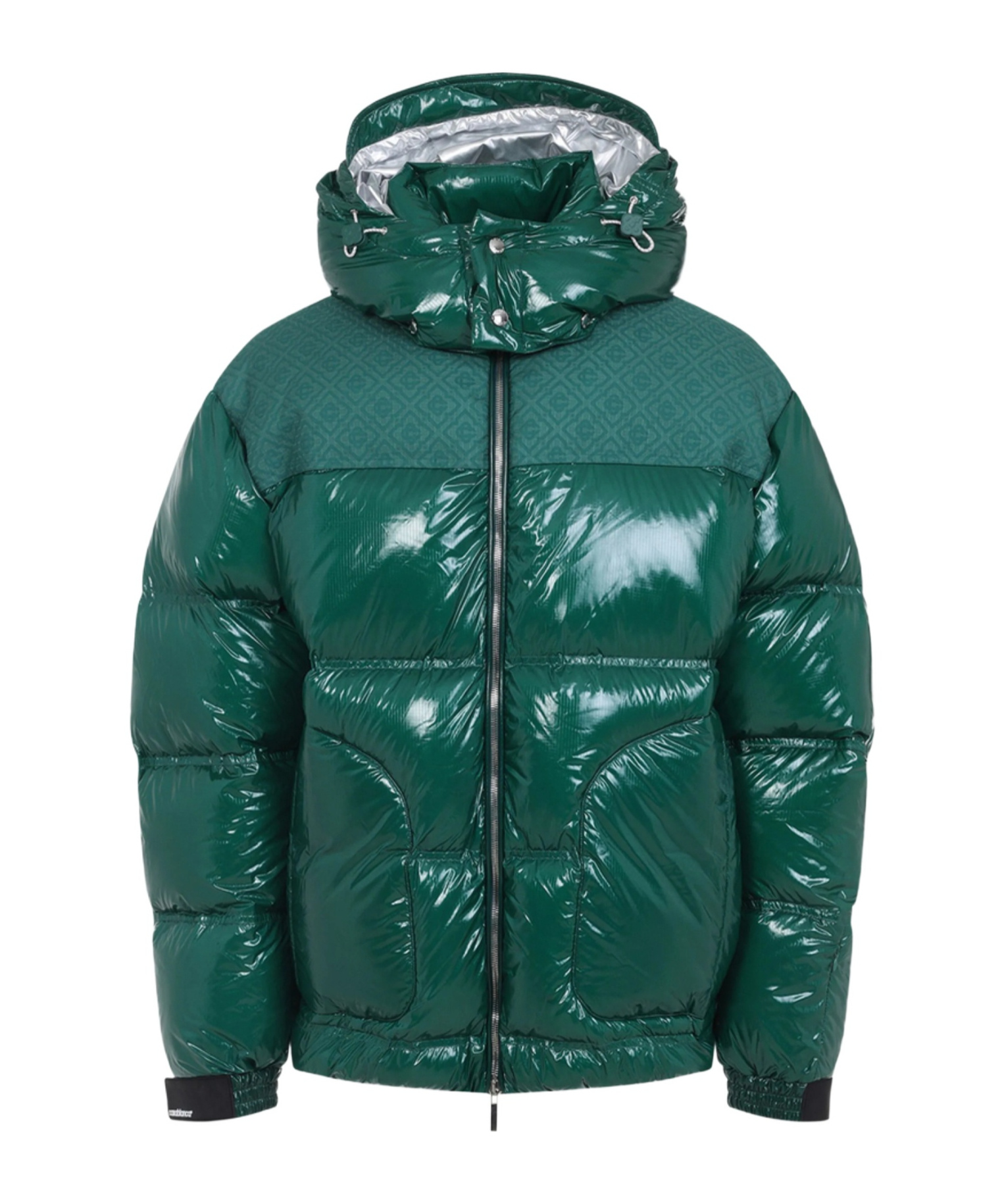 Casablanca Quilted Down-feather Jacket With Glossy Finish In Green