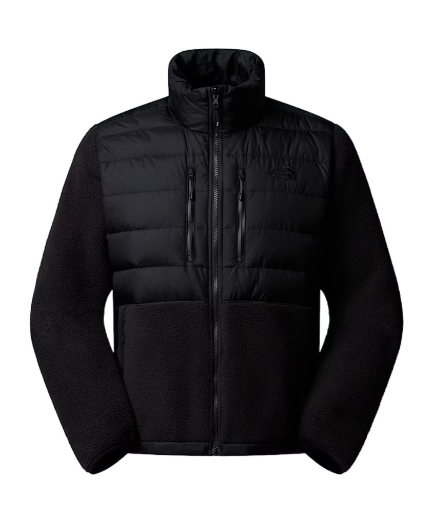 The North Face Mens Black Rmst Denali Tek High-neck Fleece-down Jacket Xl In Black