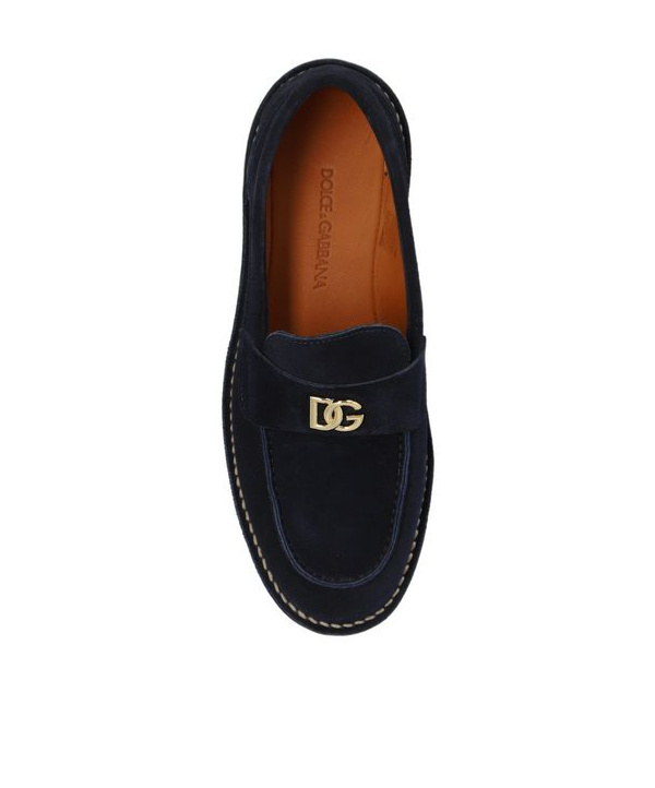 Dolce & Gabbana Logo-lettering Loafers In Black