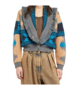 Alanui Icon Jacquard Fringe Bomber Jacket In Multi