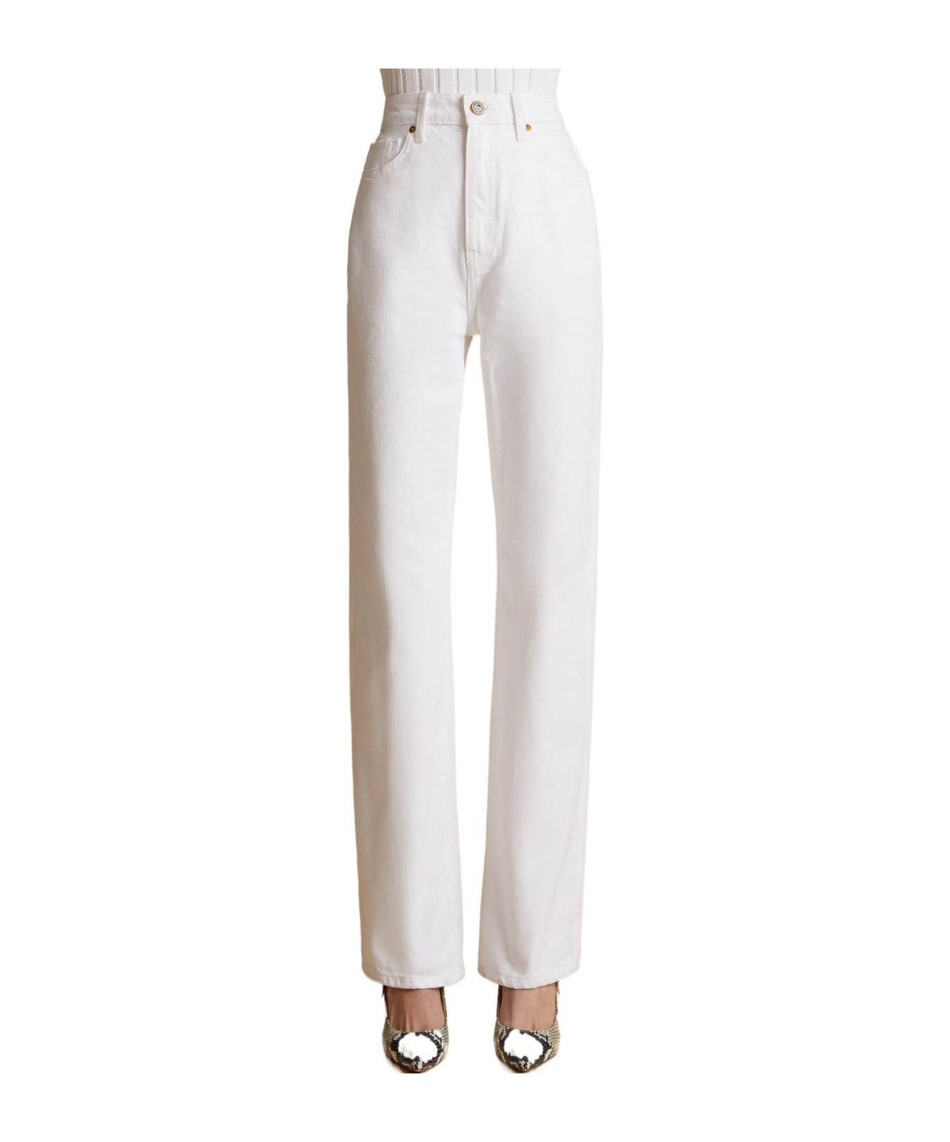 Khaite Danielle Straight-leg Jeans In White