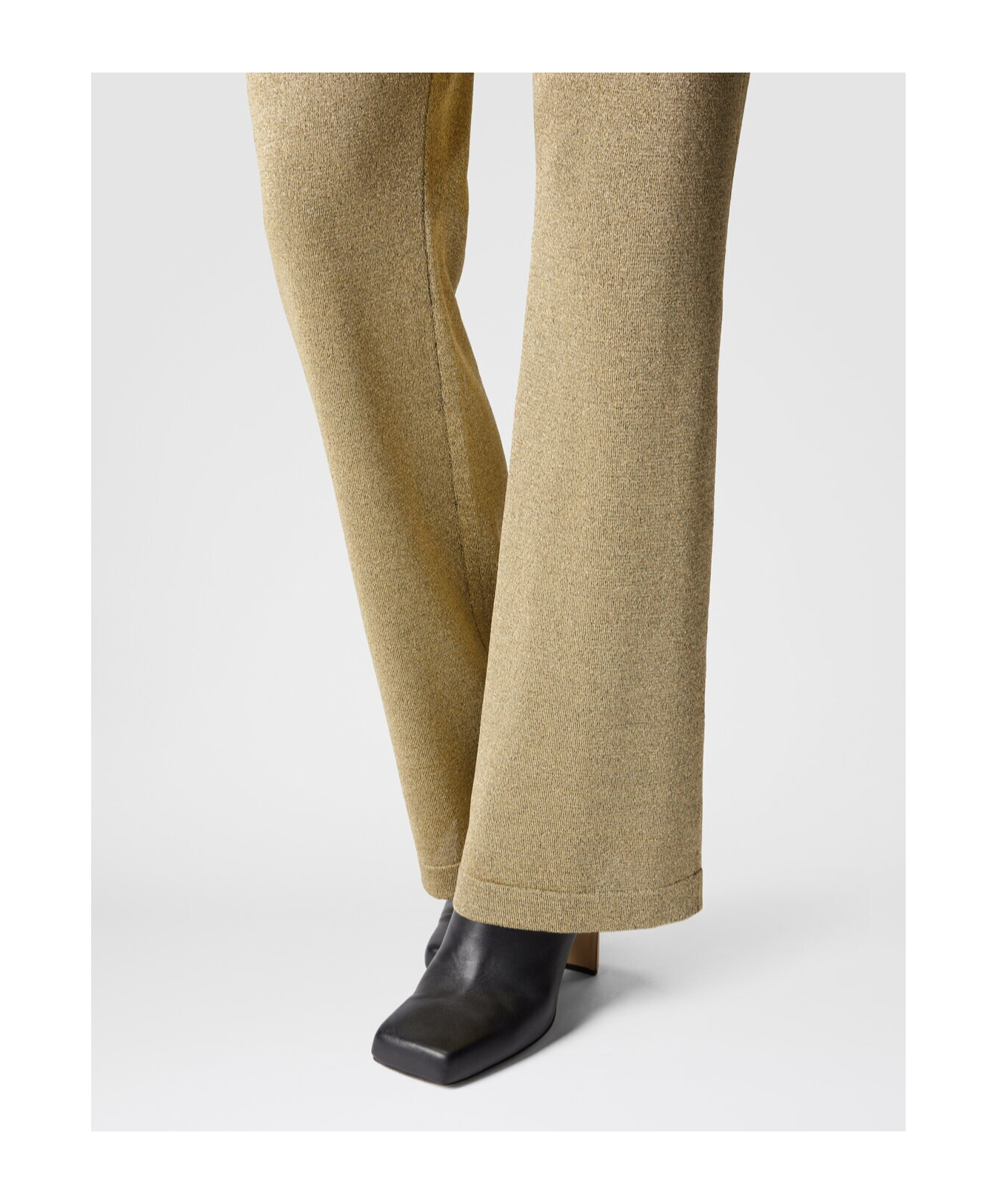 Missoni Metallic Knitted Flared Pants In Nude
