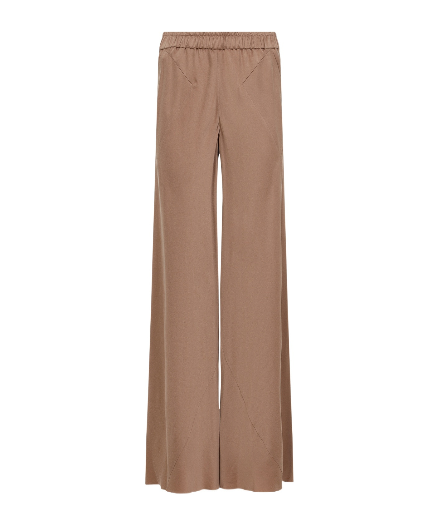 Giorgio Armani Viscose And Silk Blend Trousers In Brown