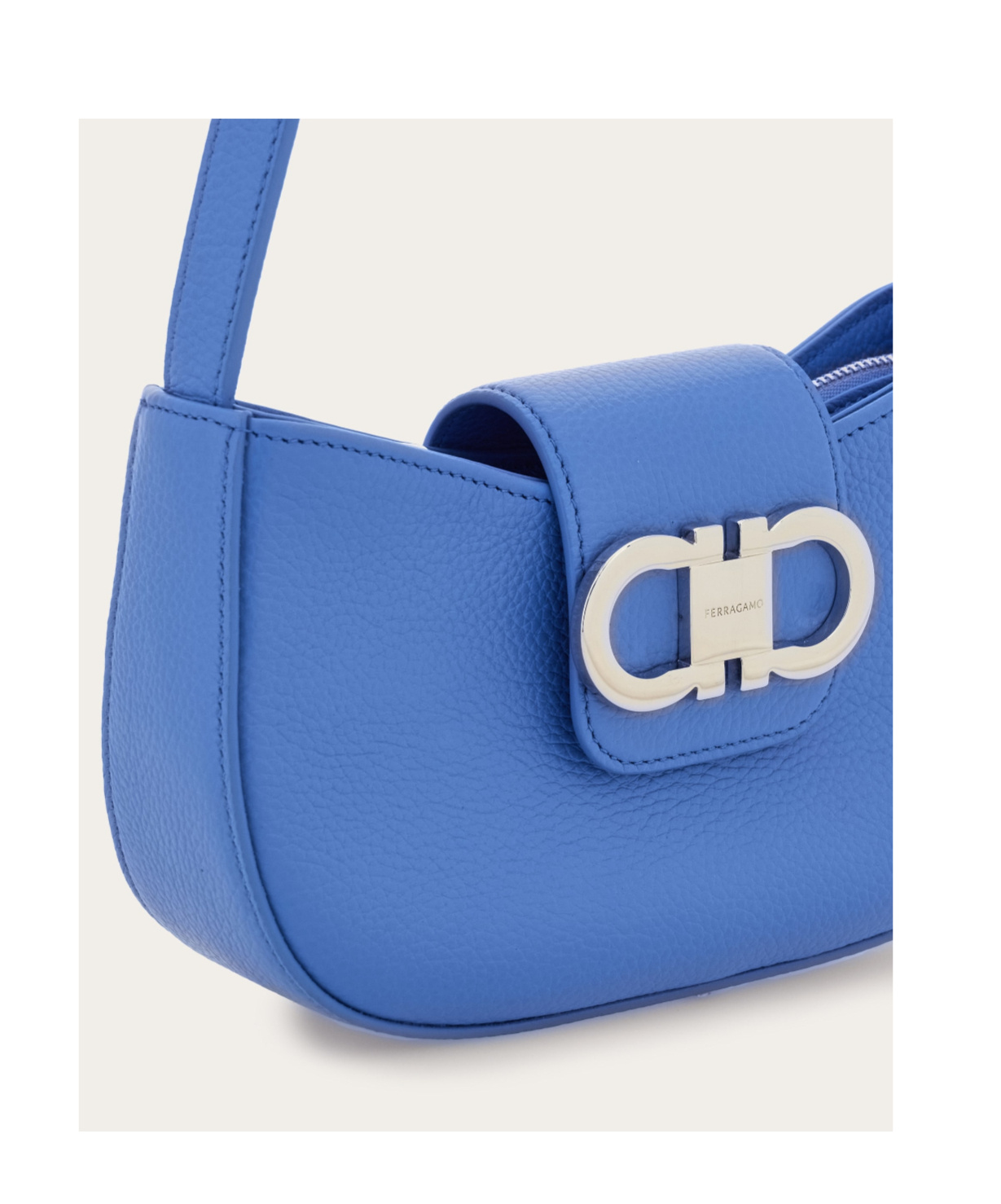 Ferragamo Double Gancini Mini Shoulder Bag In Blue