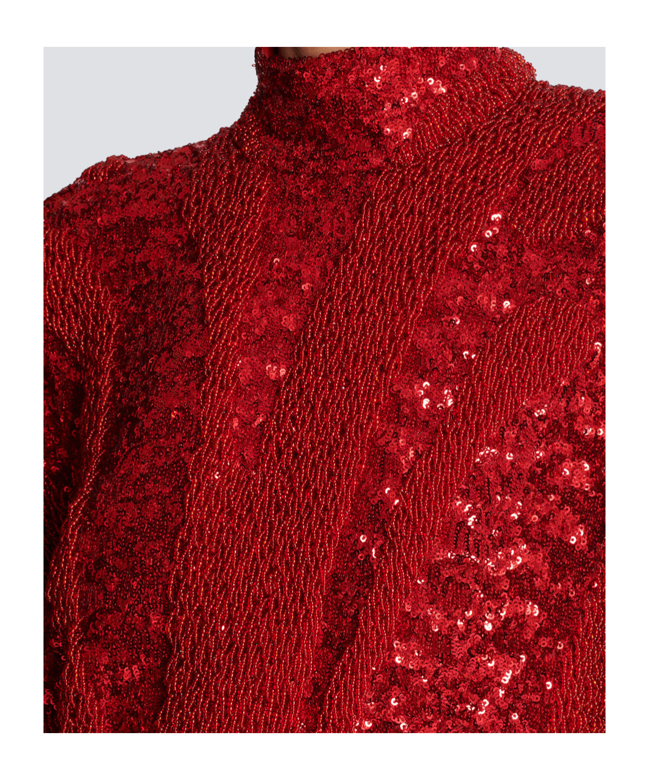 Balmain Short Zebra Sequin Dress In Red