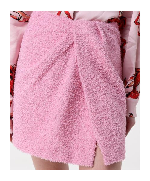 Msgm Logo Patch Draped Midi Skirt In Pink