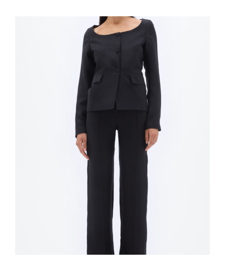 Remain Birger Christensen Remain By Birger Christensen Open Neck Fitted Woven Jacket