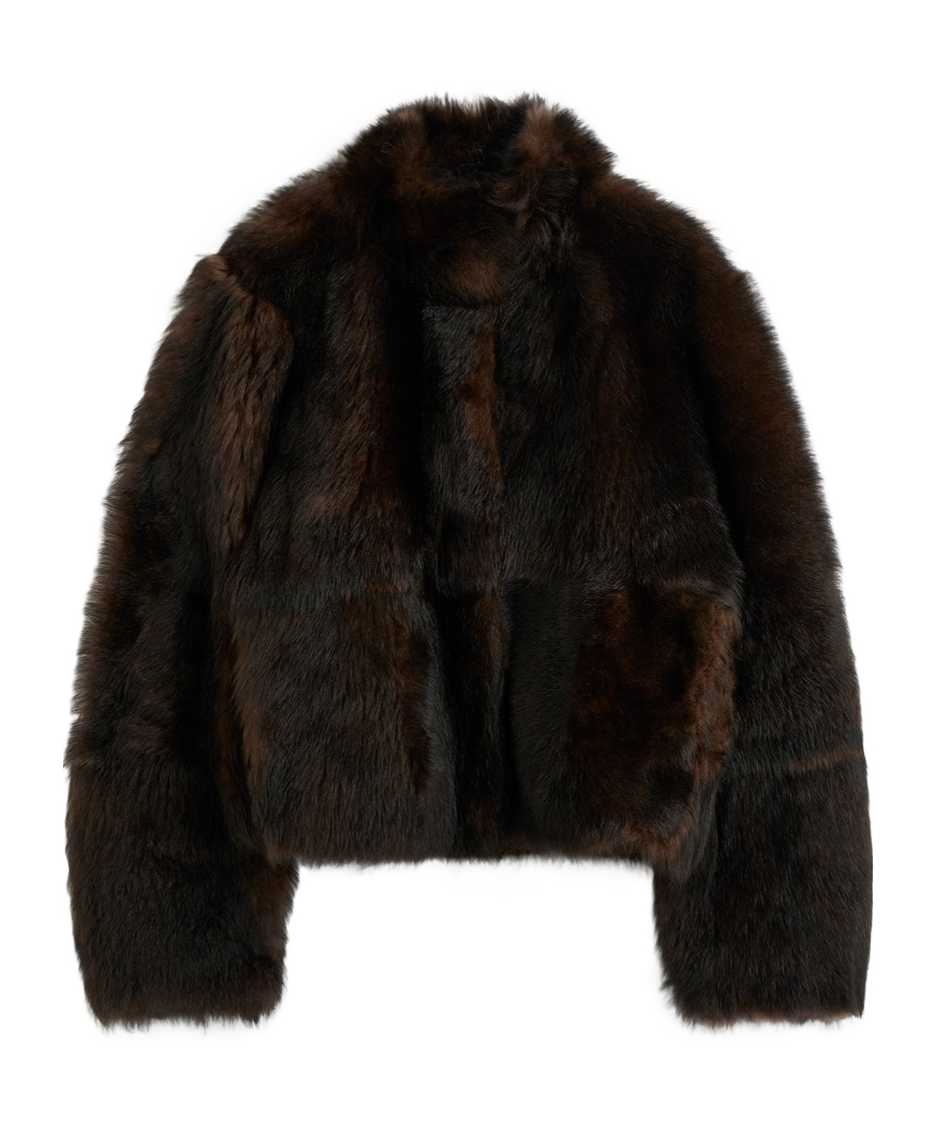 Totême Silky Shearling Jacket In Brown