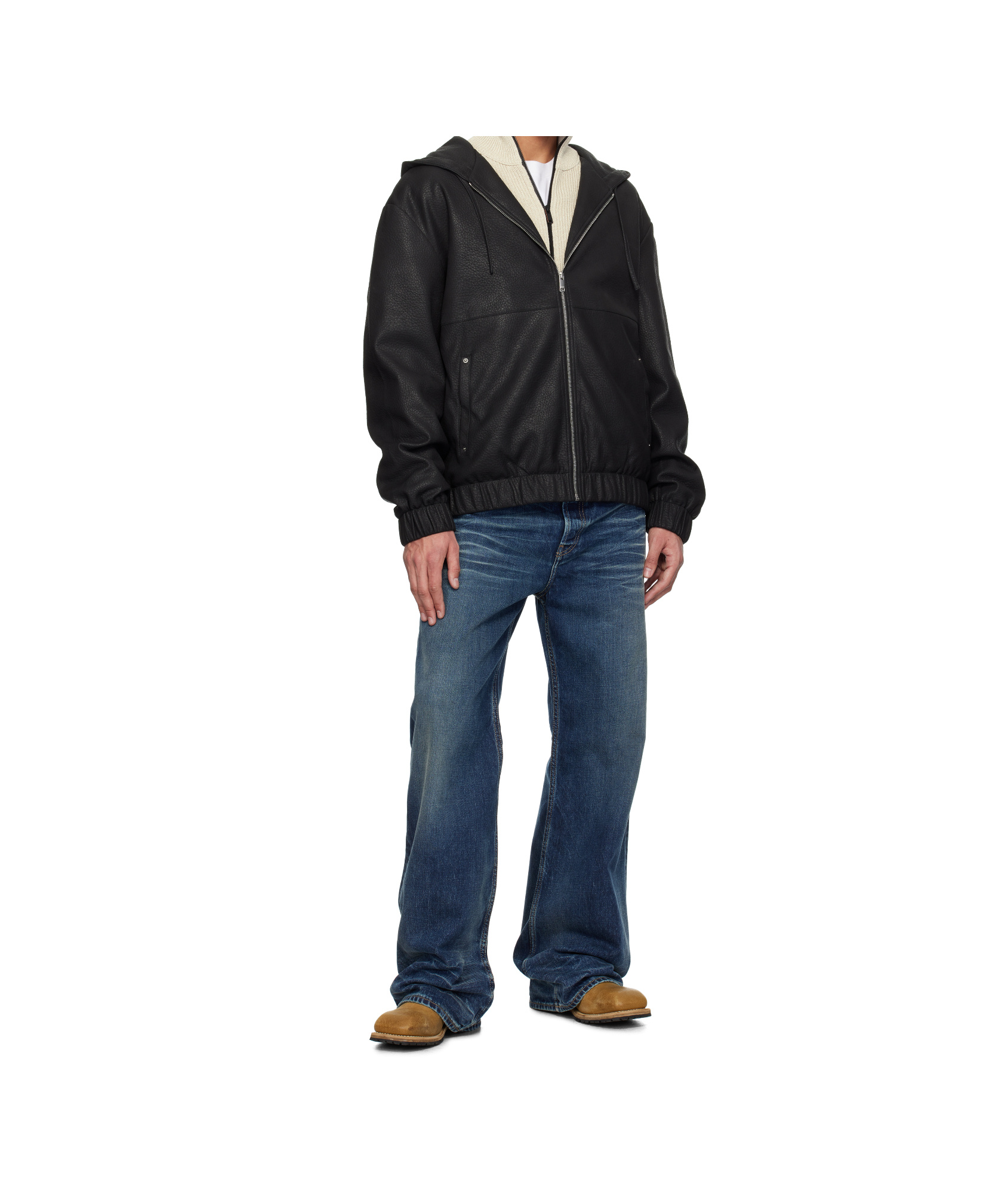Axel Arigato Long Sleeve Faux Leather Jacket In Black