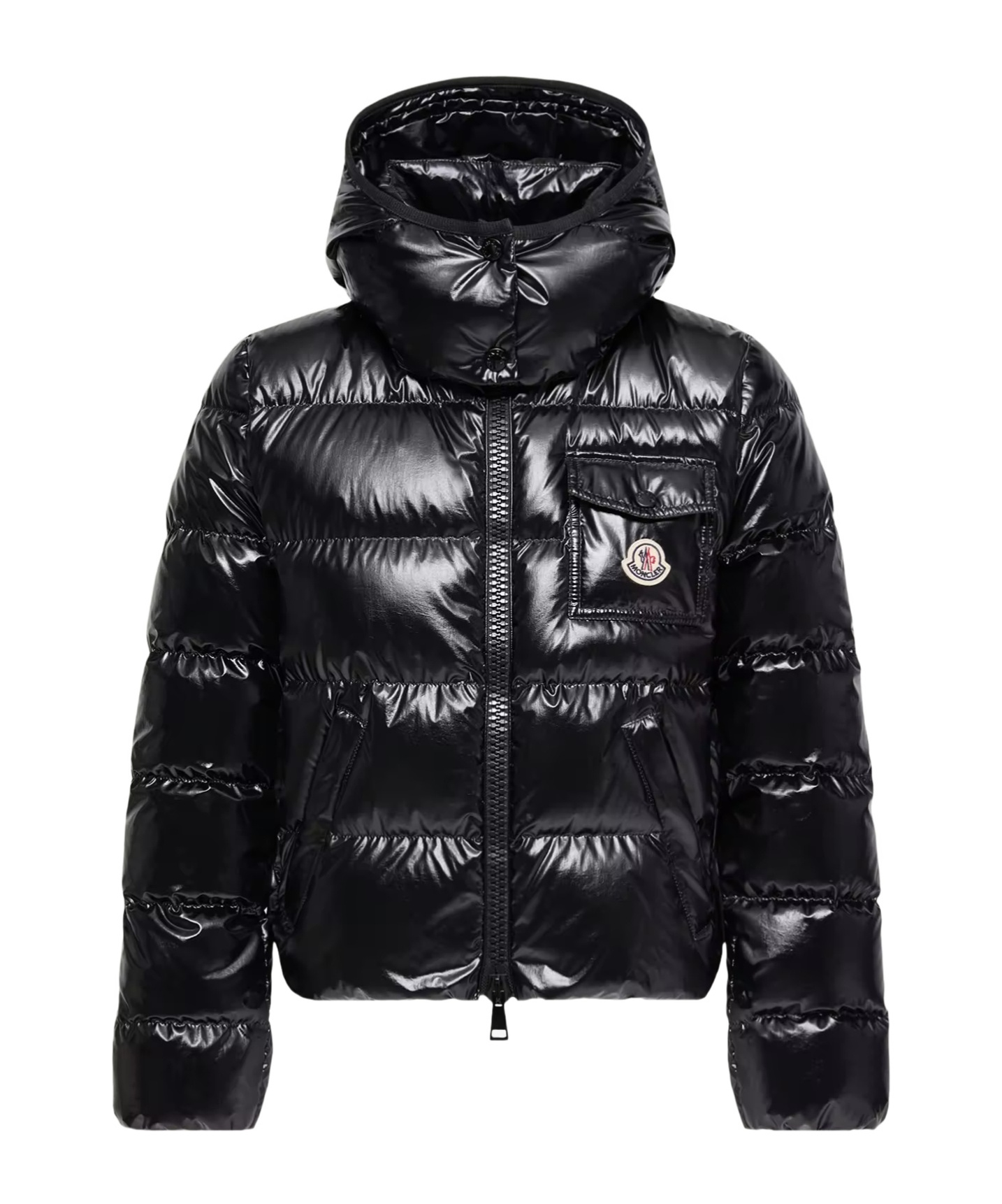 Moncler Andro Hooded Short Down Jacket In Black