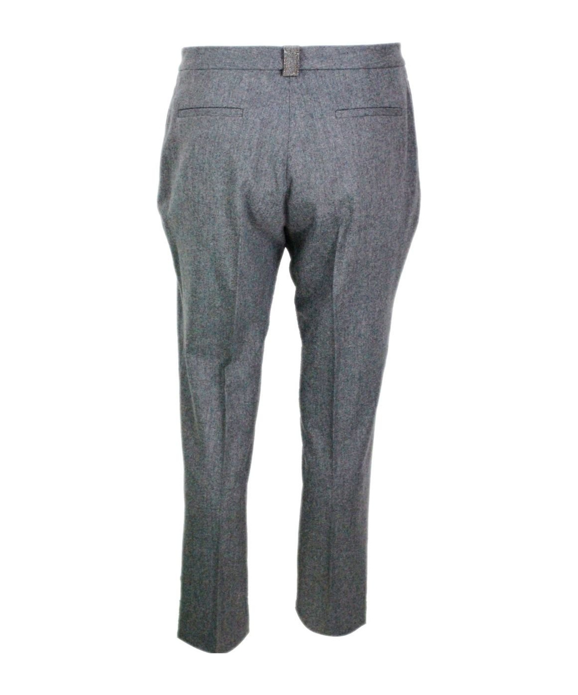 Fabiana Filippi Embellished Straight Leg Trousers In Gray