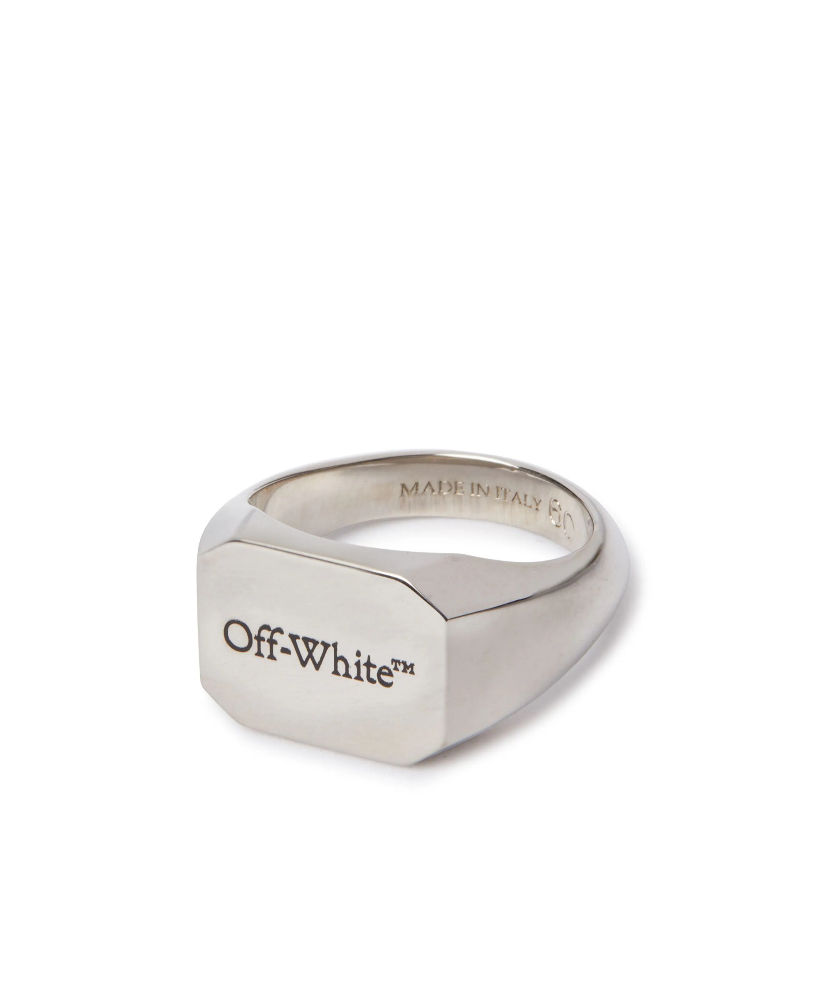 Off-white Logo-engraved Brass Ring In White
