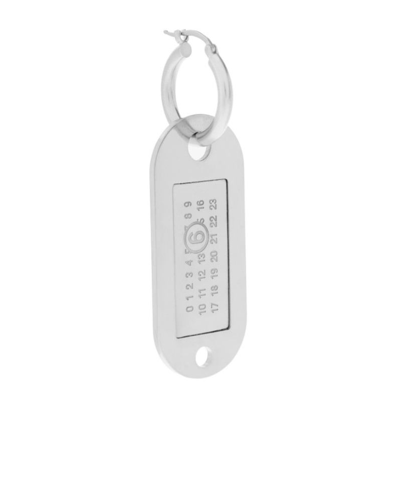 Mm6 Maison Margiela Asymmetrical Pendant Earrings In White