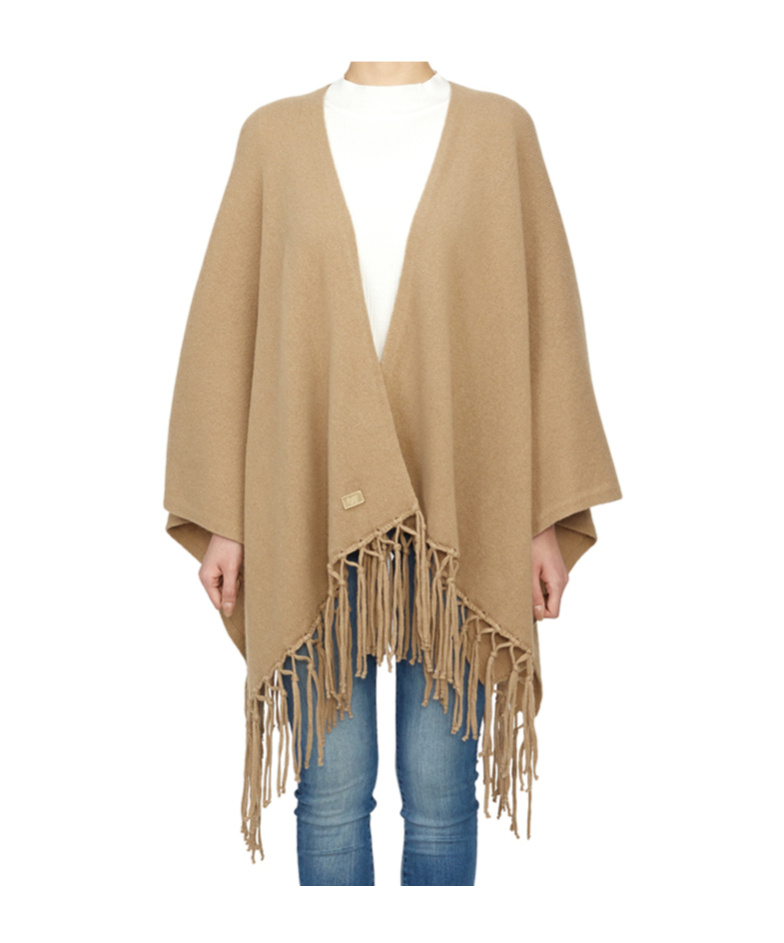 Weekend Max Mara Fringed Cape In Nude