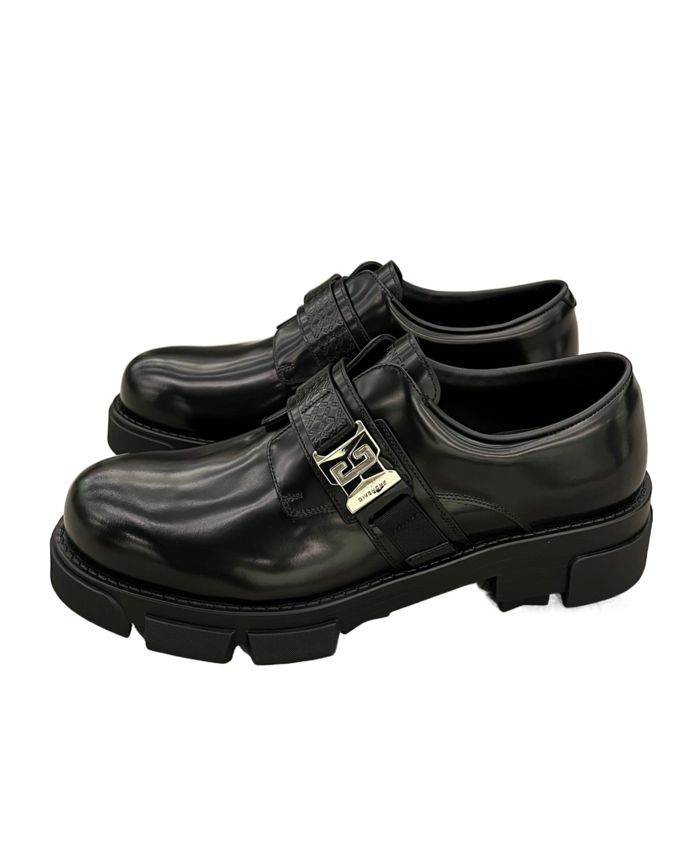 Givenchy Squared Derbies In Leather With 4g Buckle In Black
