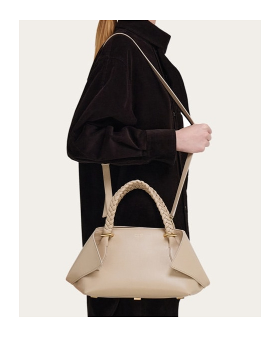 Shop Ferragamo Logo Printed Braided Handle Tote Bag In Nude