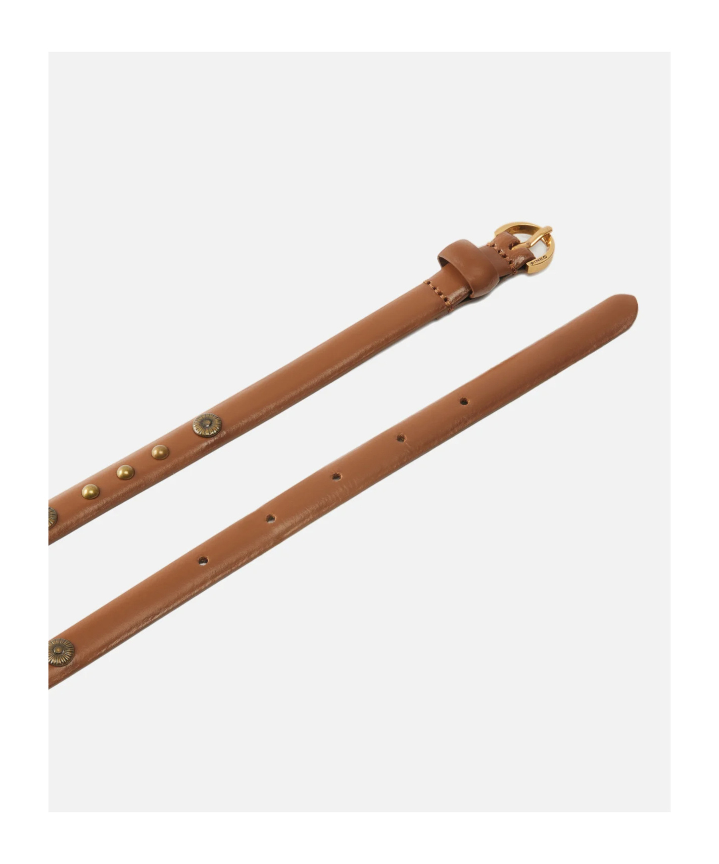 Pinko Studded Leather Belt In Blue