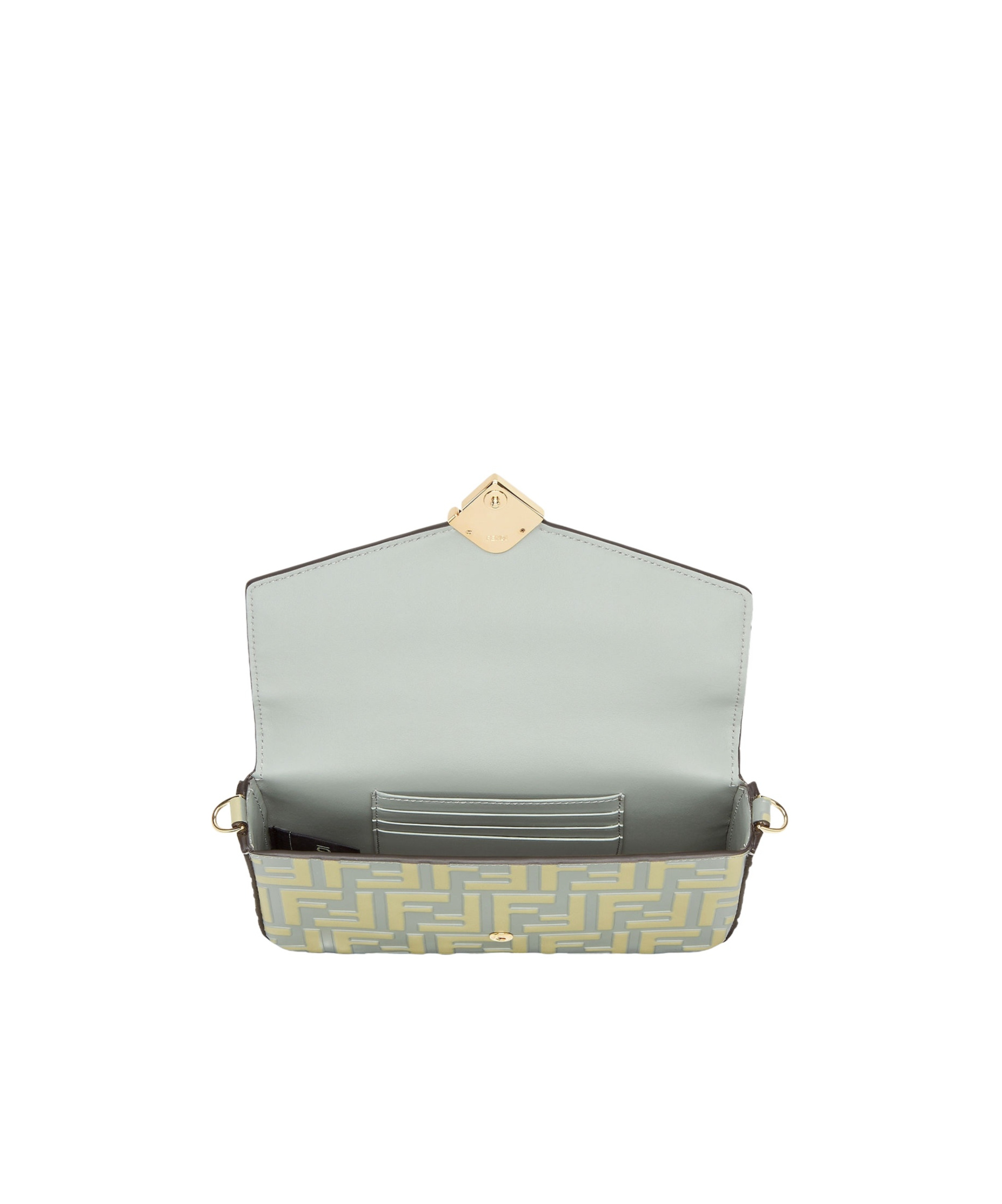 Fendi Ff Diamonds Wallet On Chain In Nude