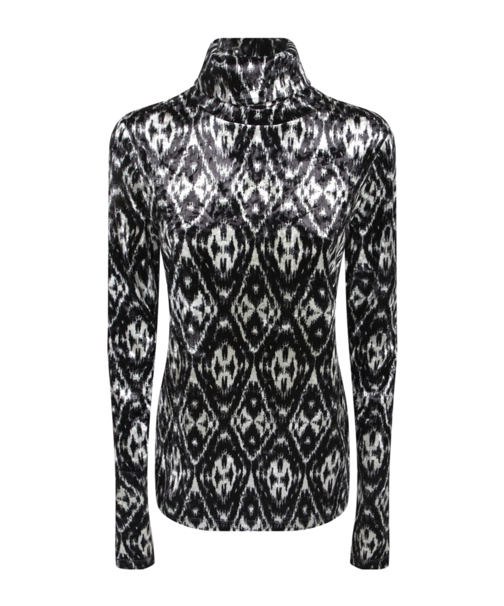 Pierre-louis Mascia Ikat-pattern Turtleneck Top In Black