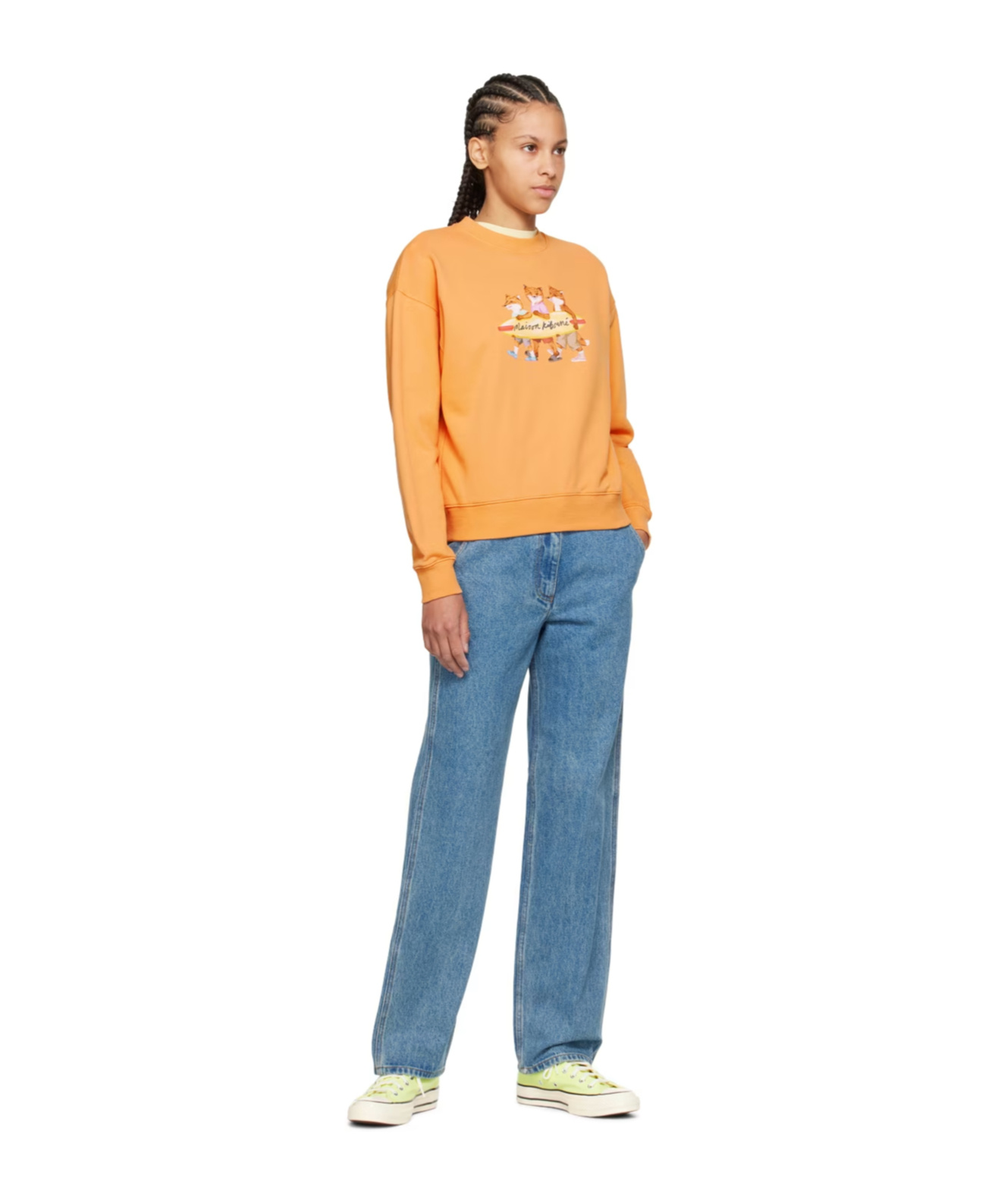 MAISON KITSUNÉ SURFING FOXES COTTON SWEATSHIRT