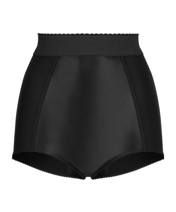 Shop Dolce & Gabbana High-waisted Scallop-edge Briefs In Black