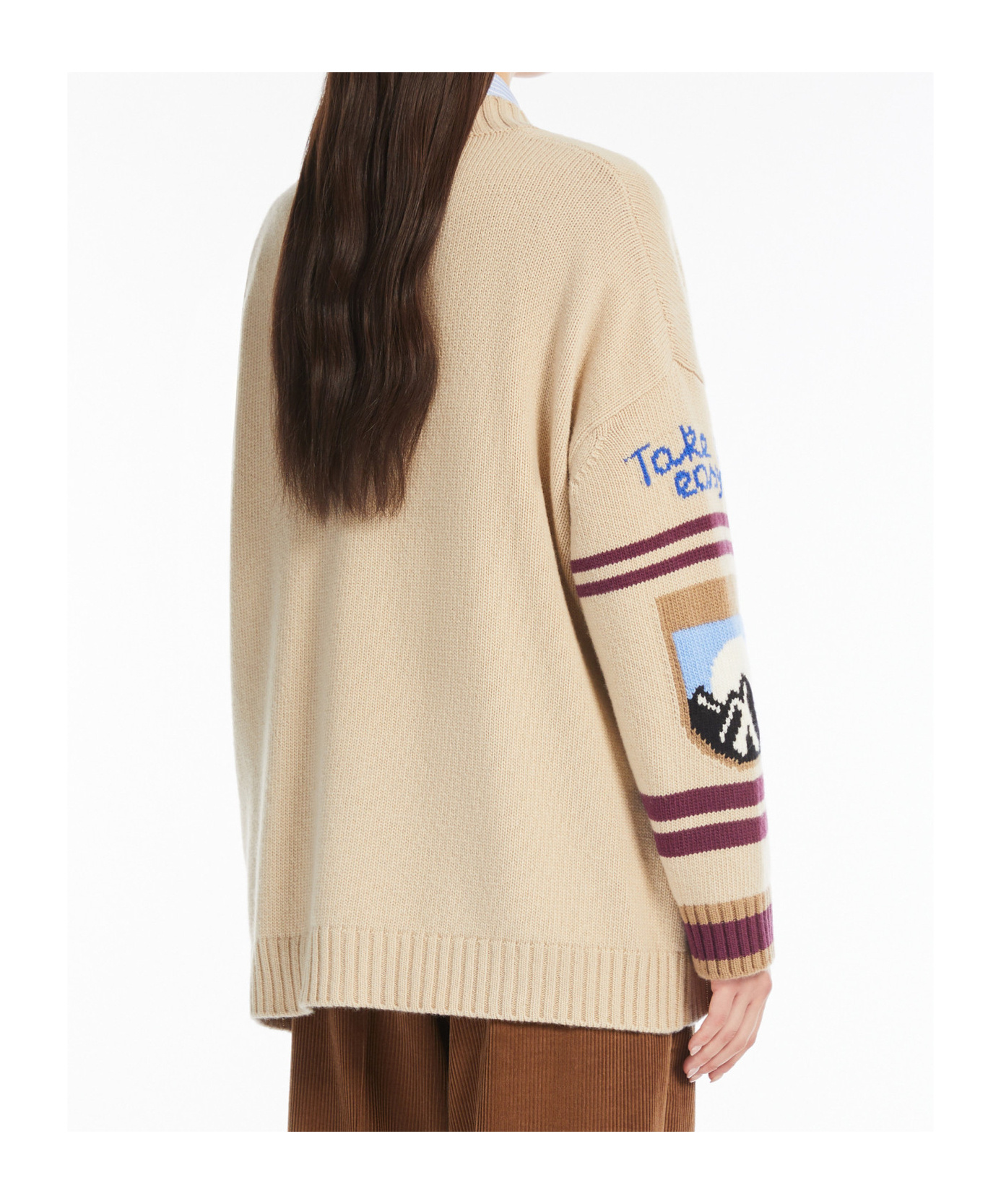 Weekend Max Mara Long-sleeved Cardigan In Nude