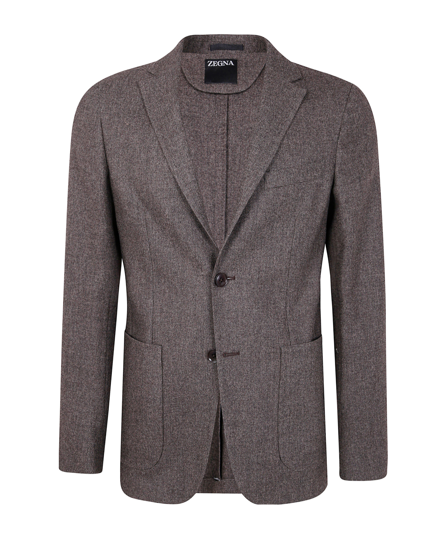 Zegna Wool Cotton And Cashmere Jacket Clothing In Brown