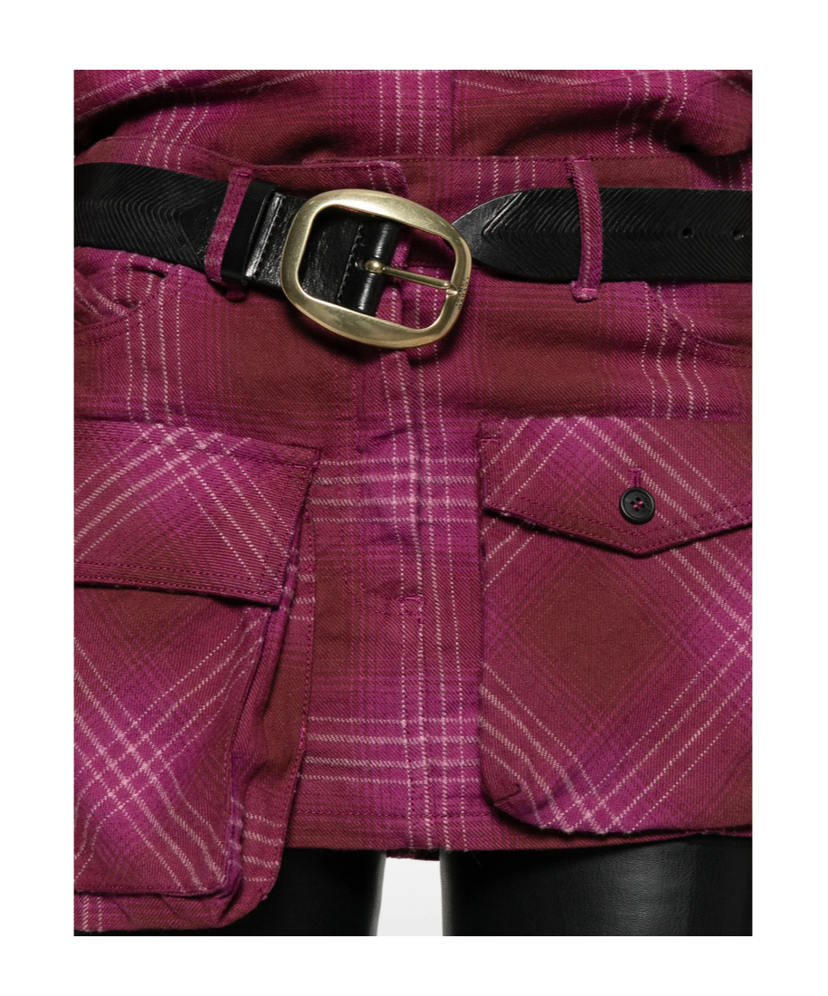 Attico Fay Cotton And Wool-blend Miniskirt In Burgundy