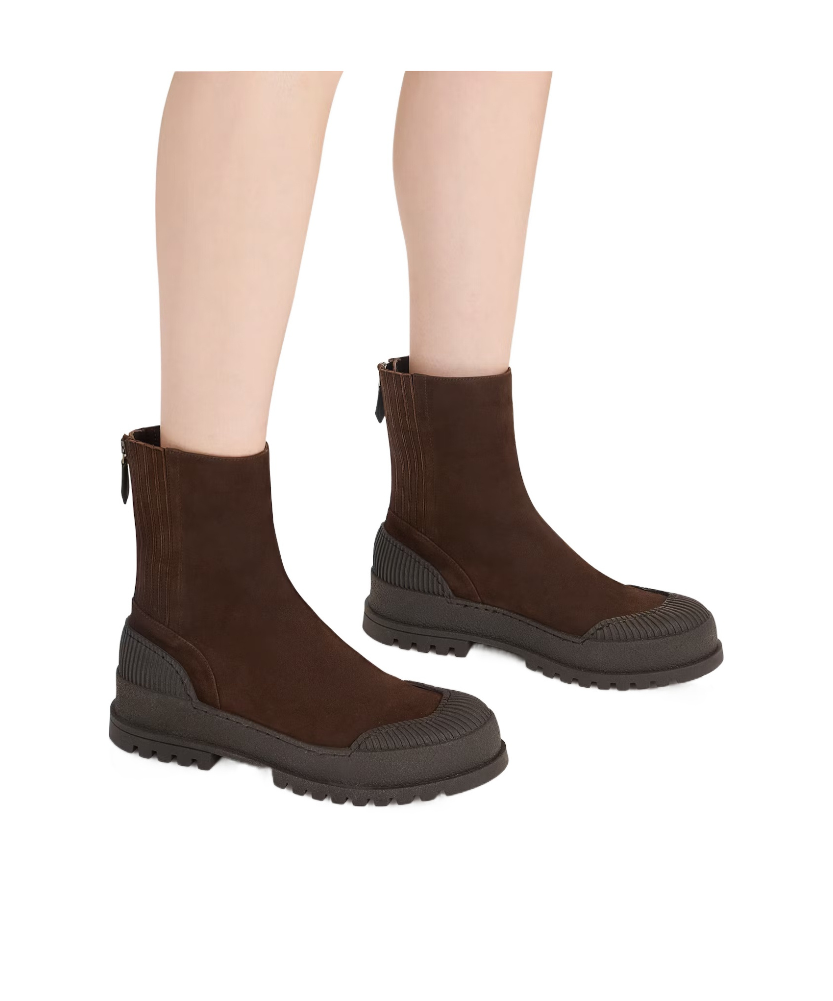 Aquazzura Ankle Boots With Round Toe And Ribbed Sole In Multi