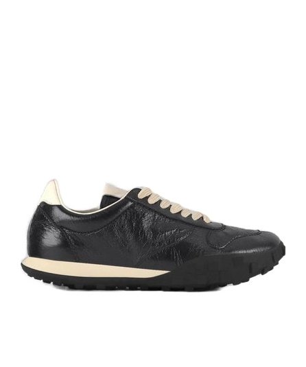 Jil Sander Leather Sneakers In Black
