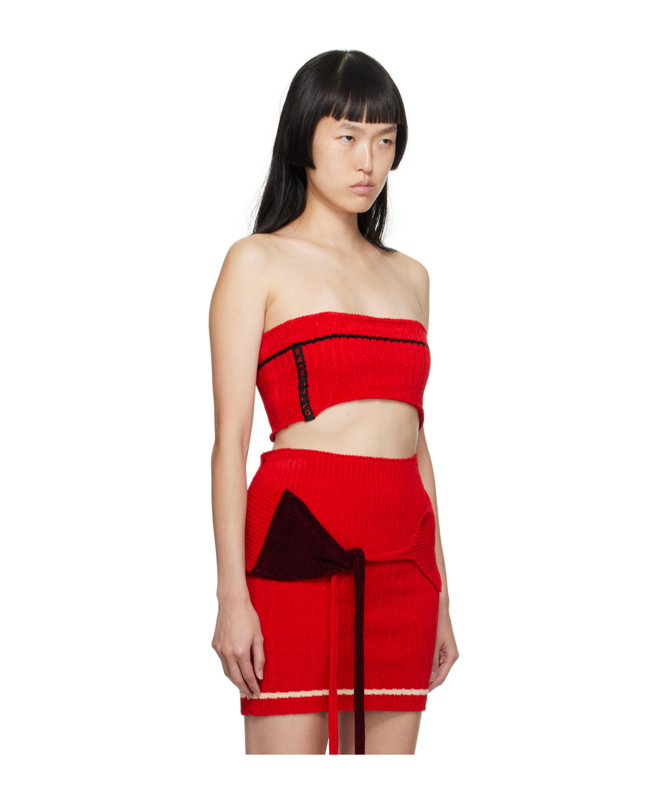 Ottolinger Logo Wiped Chest Vest In Red