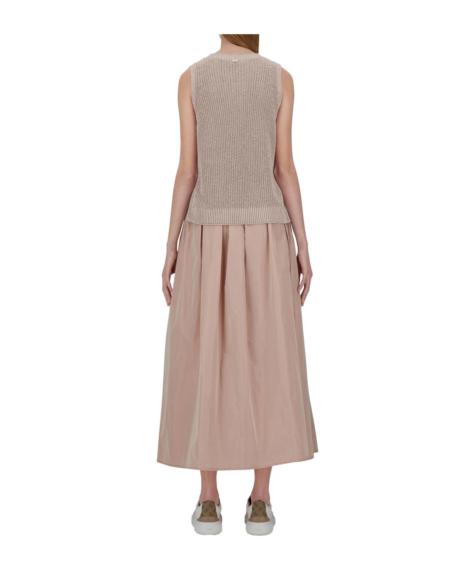 Herno Beige Embroidered-sequin Vest With Glitter Knit Finish In Gray