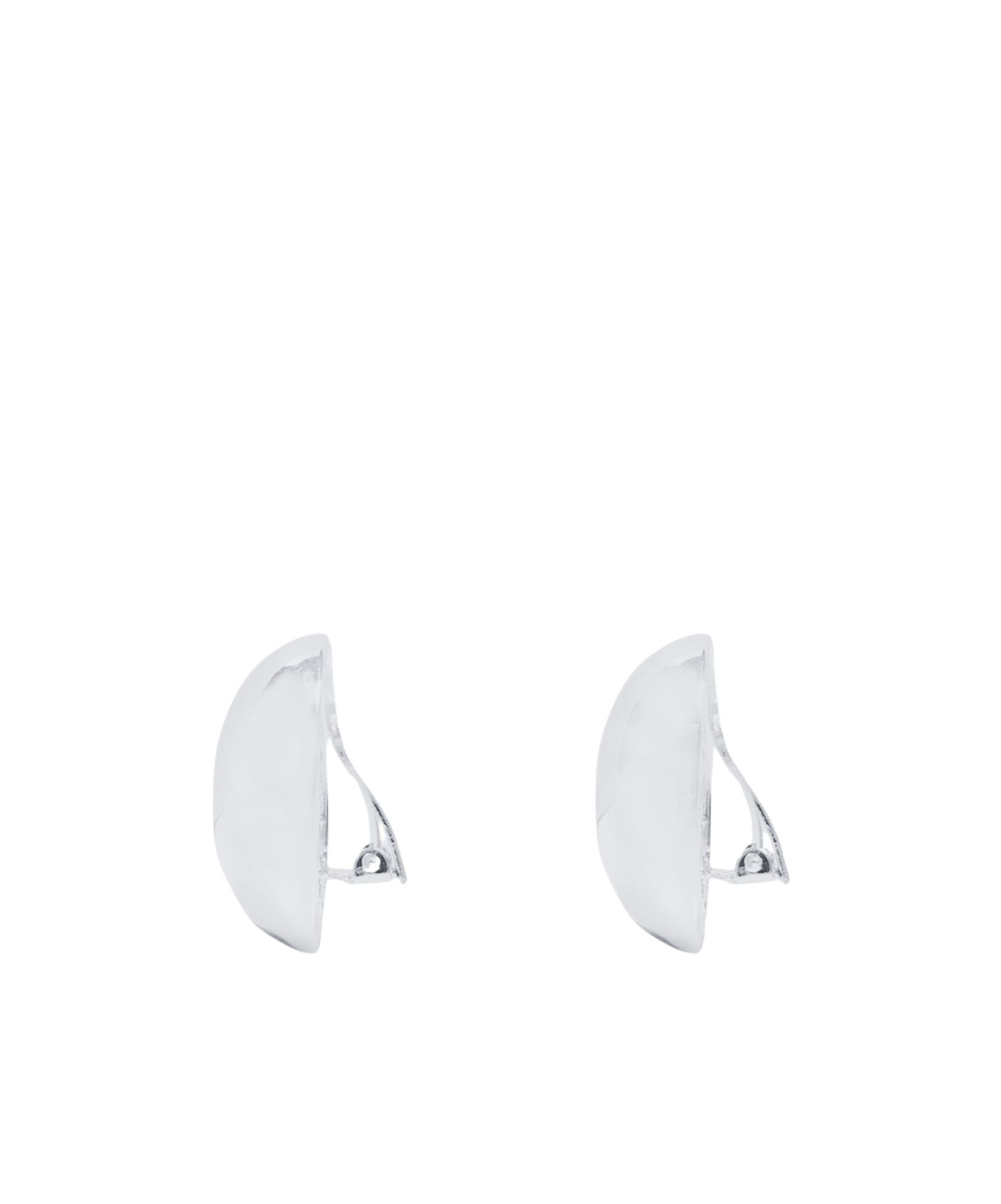 Federica Tosi 'luna' Metallic Earings With Rear Butterfly Clasp Closure And Circular Design In White
