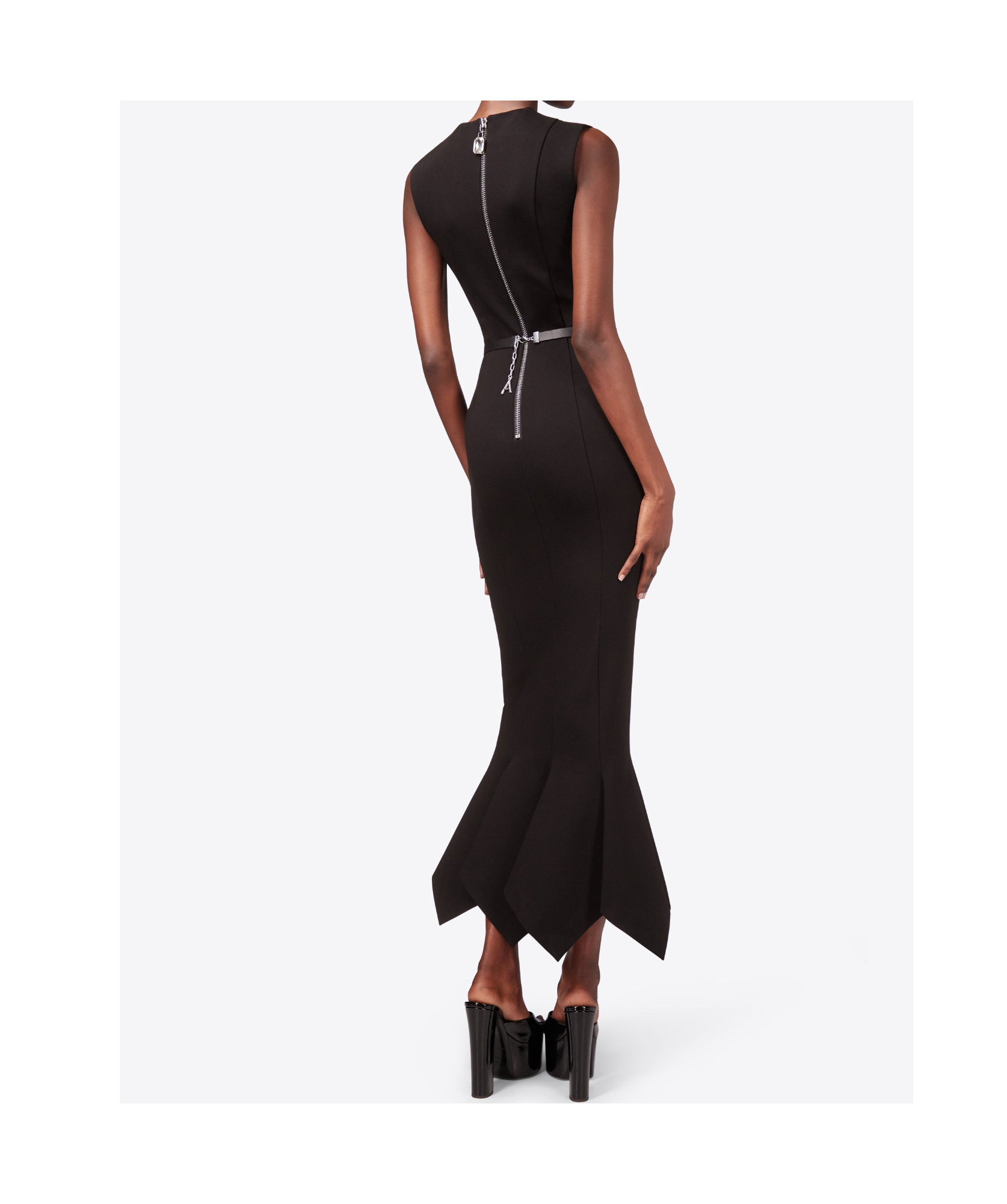 Area Zip-detailed Cady Maxi Dress In Black