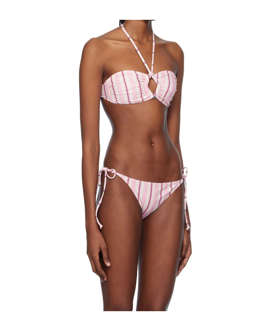 Ganni Striped Bikini Top