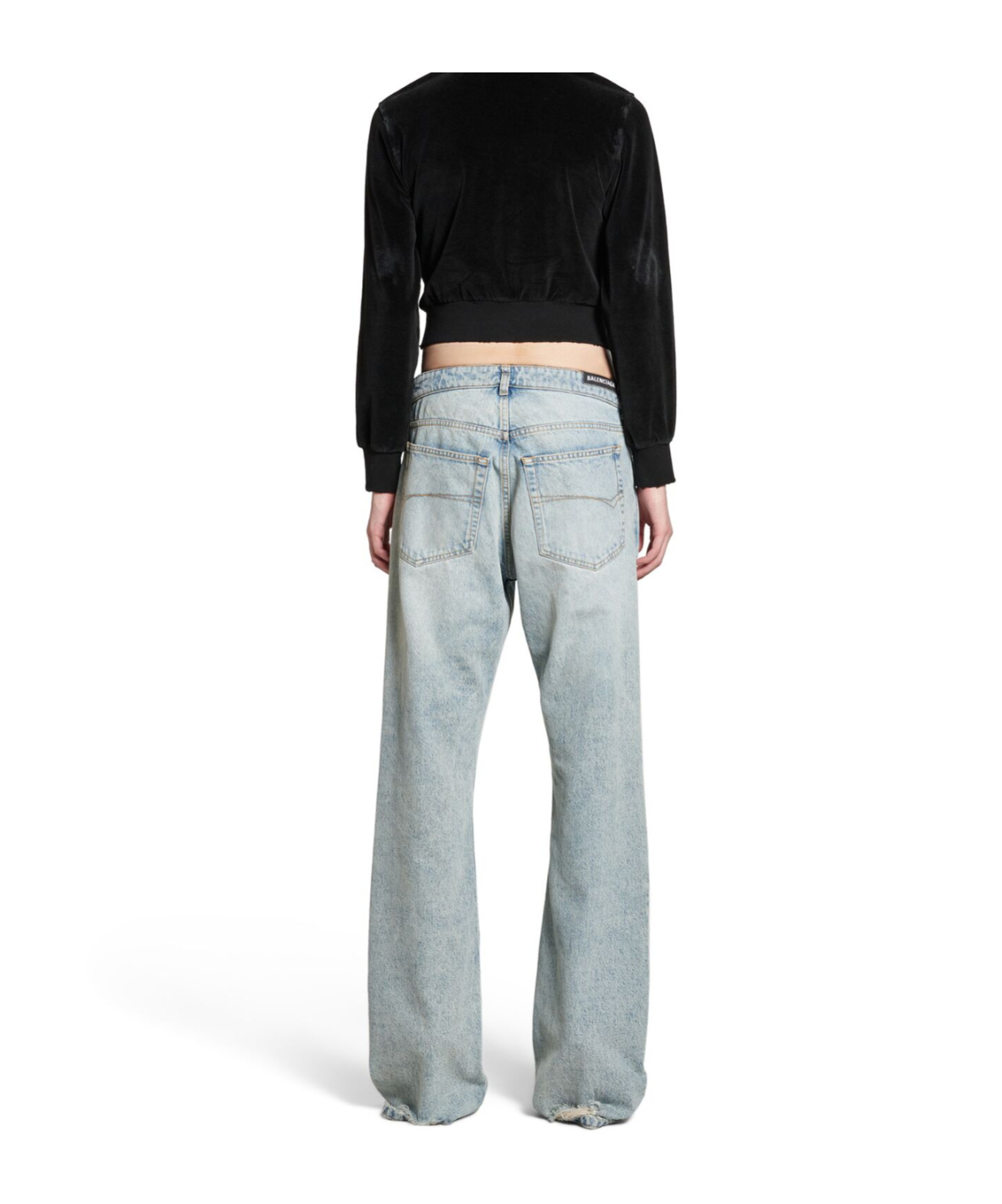 Balenciaga Low-waist Straight Jeans In Gray