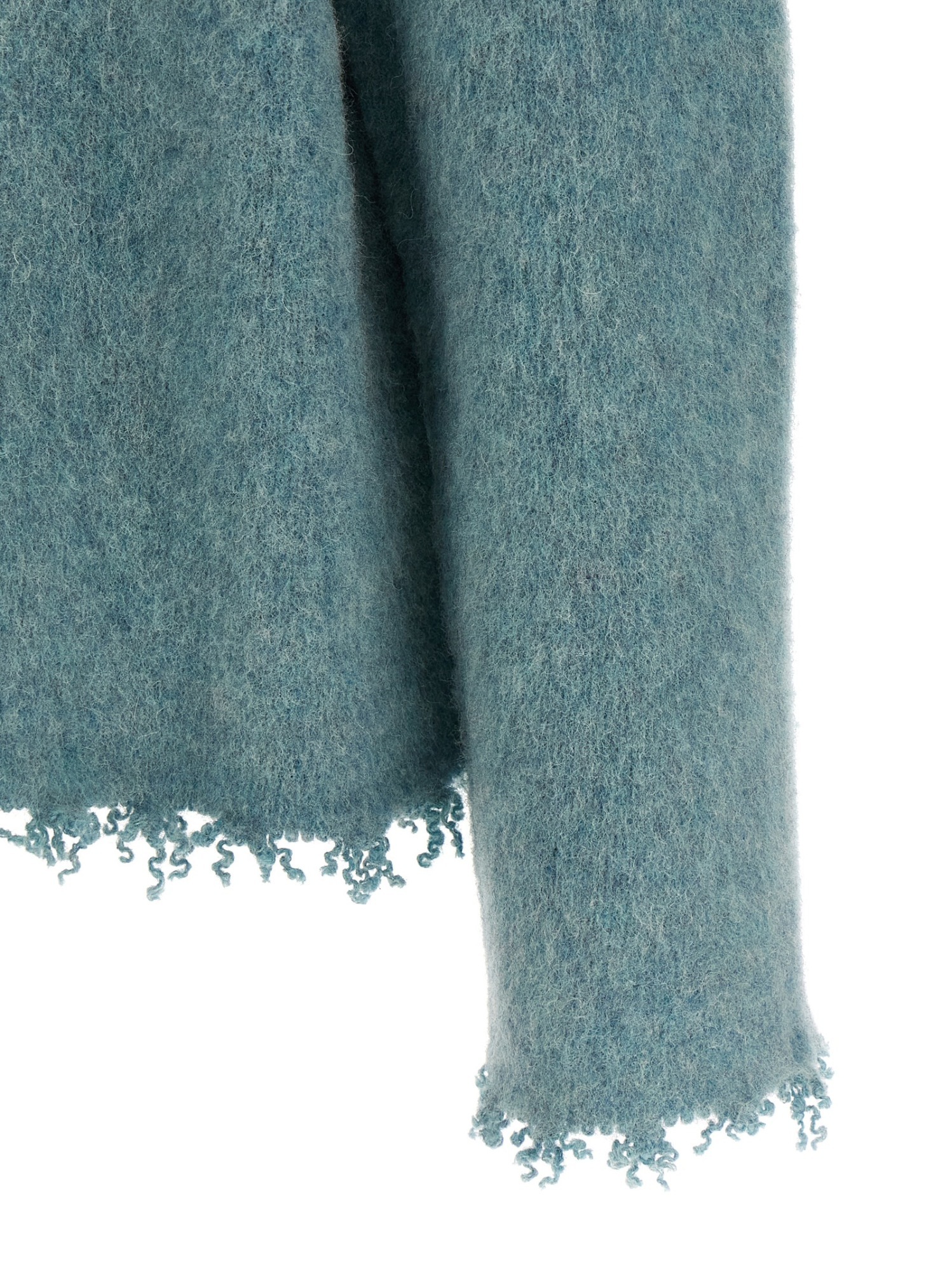 Jil Sander Fringed Sweater Sweaters And Cardigans Light Blue In Green