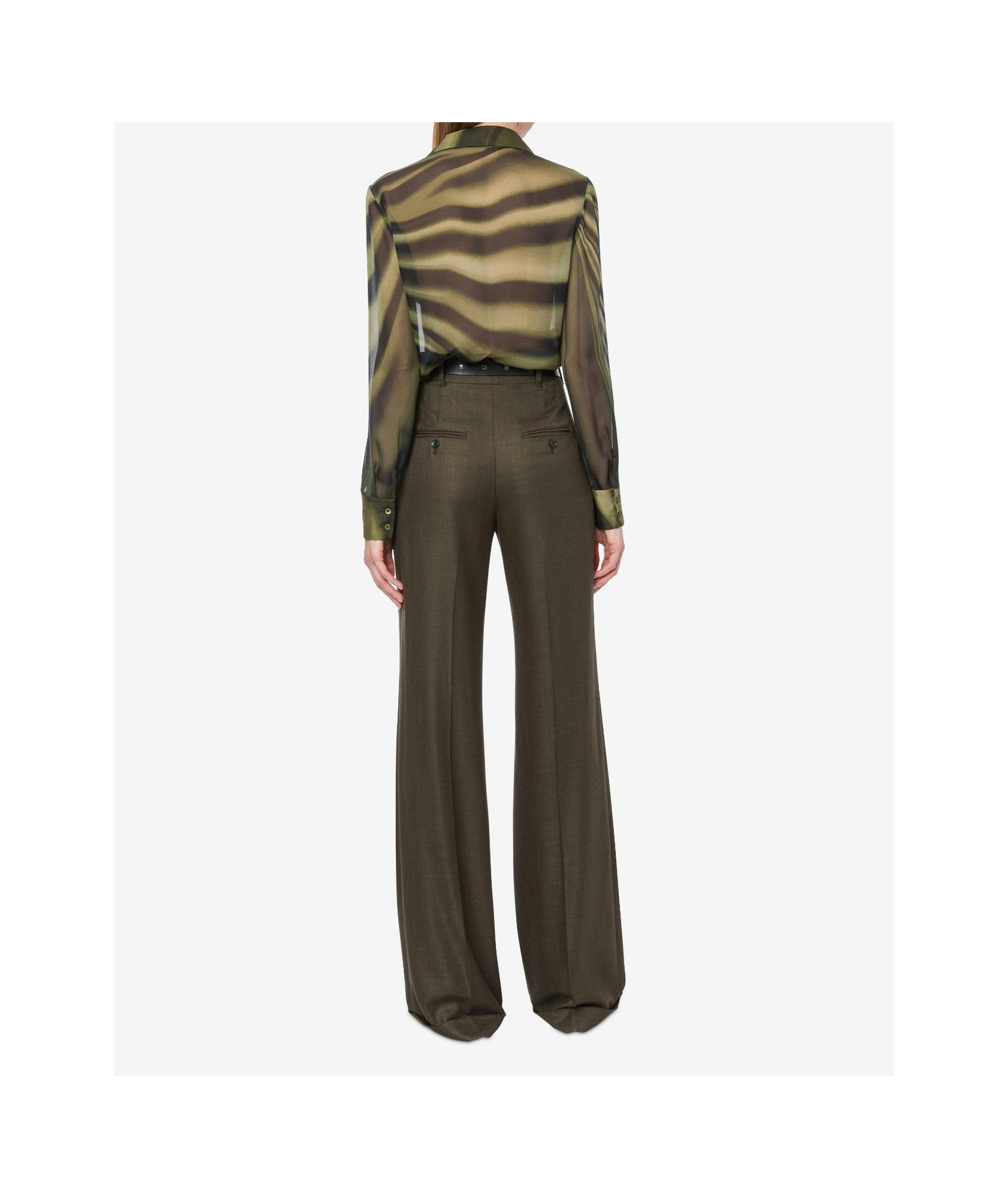 Alberta Ferretti Abstract-print Silk Shirt In Nude