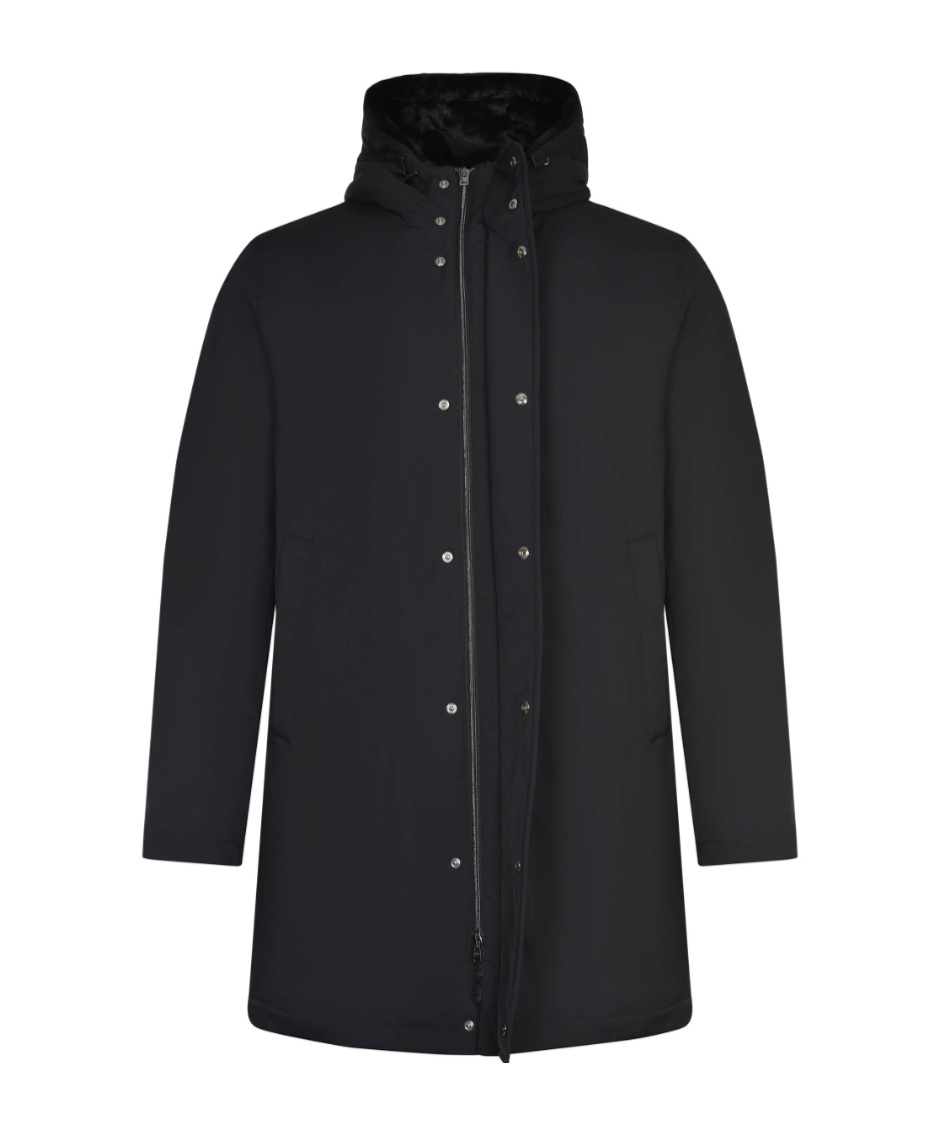 Herno Long-sleeved Coat In Black