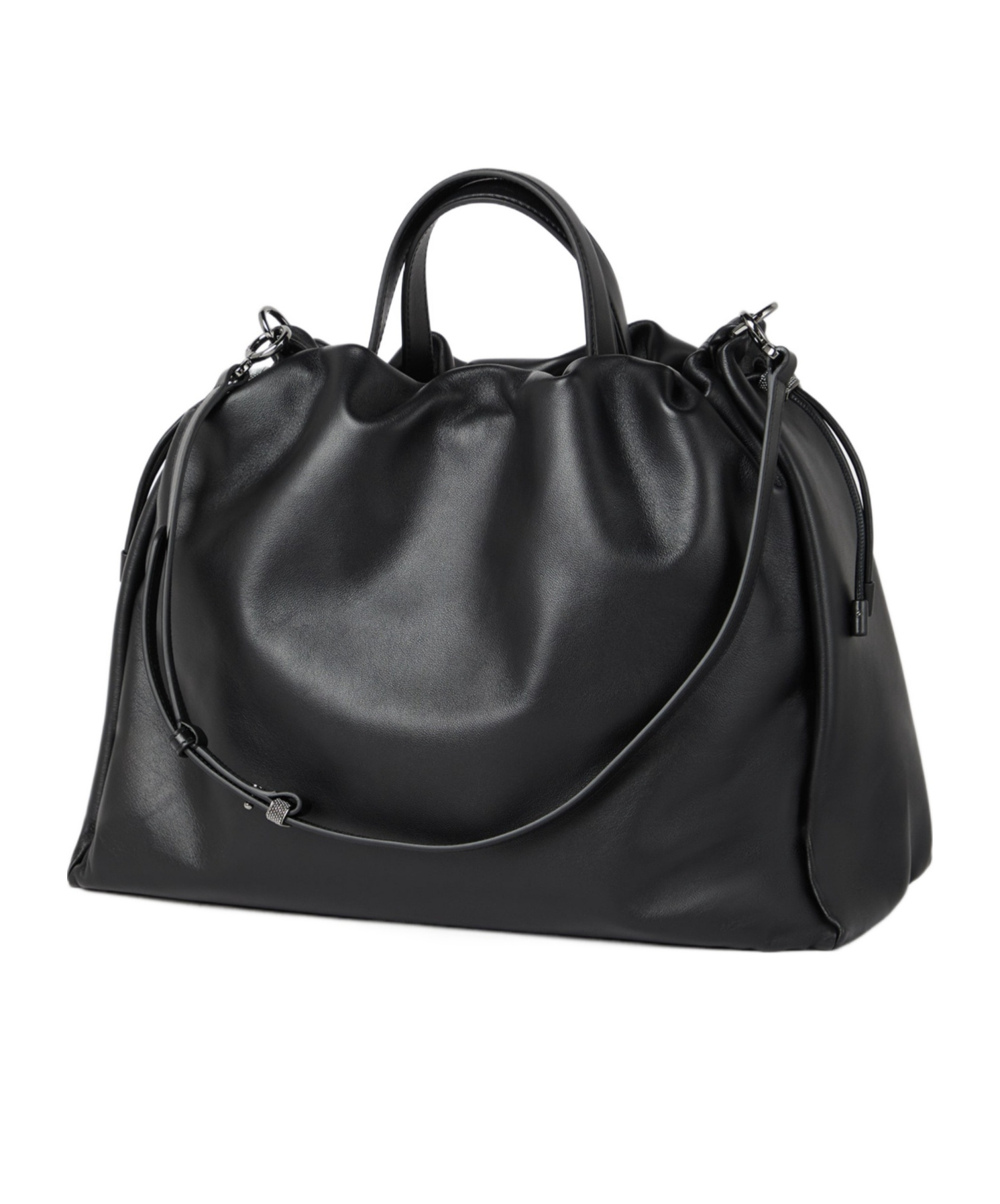 Brunello Cucinelli Monili Drawstring Tote Bag In Black