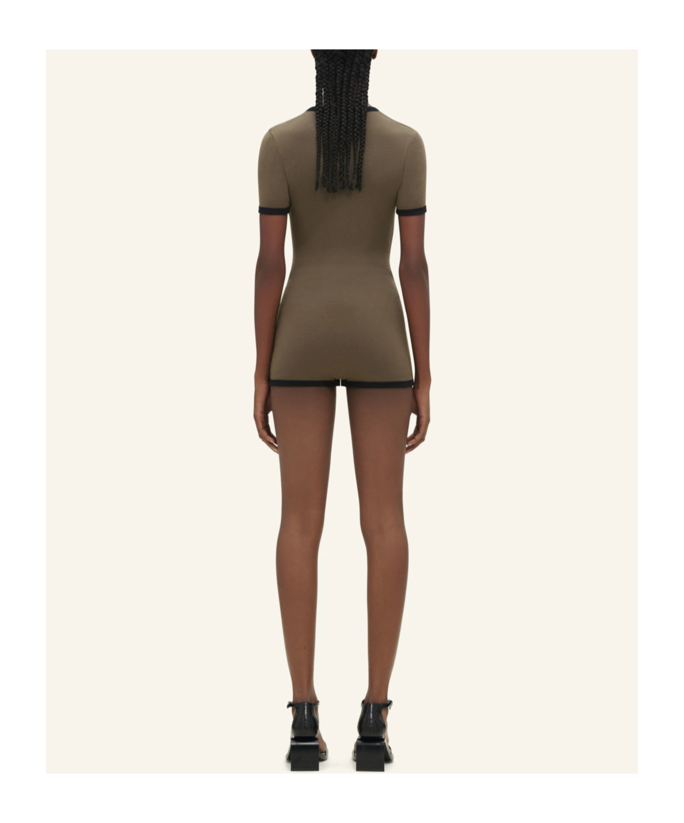 Courrèges Contrasting-trim Cotton Playsuit