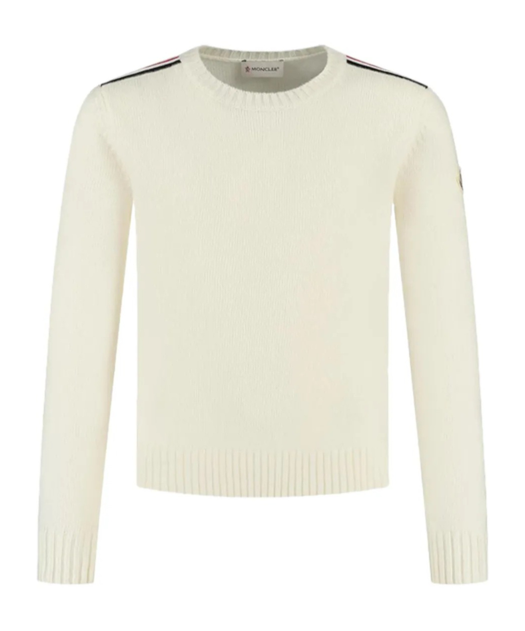 Moncler Enfant Logo-patch Crewneck Jumper In Neutral