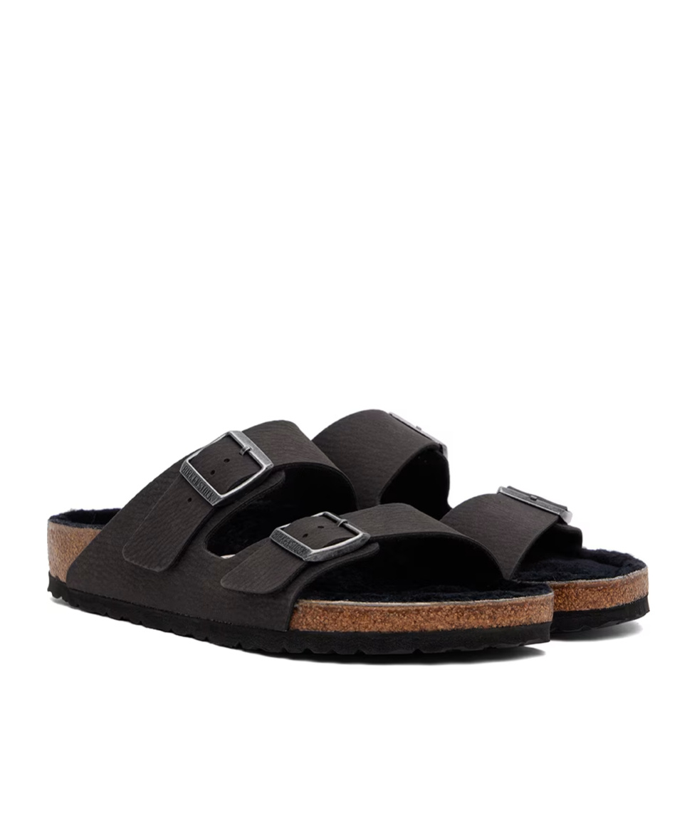 Birkenstock Pin Button Detail Slippers In Black