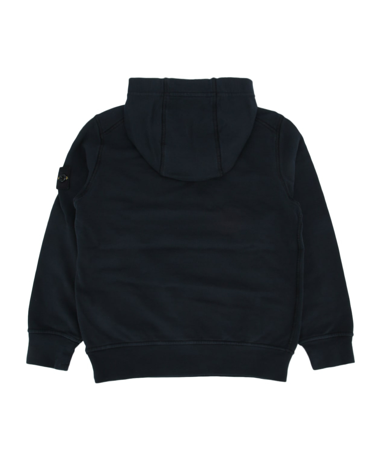Stone Island Compass-badge Long-sleeved Hoodie In Blue