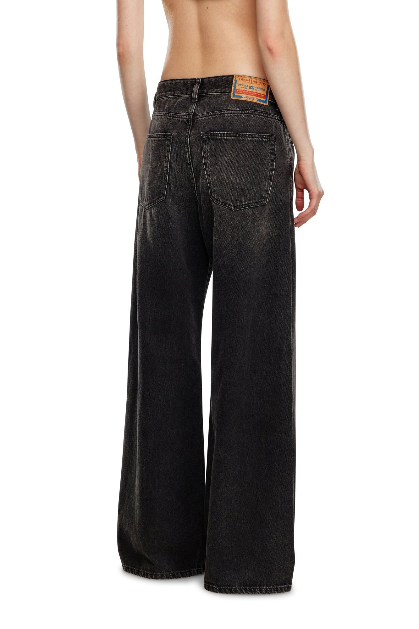 Diesel 1996 D-sire Low-rise Wide-leg Jeans In Black