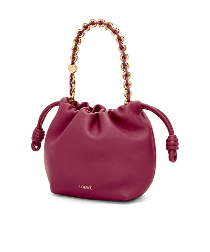 Loewe Mini Puzzle Leather Shoulder Bag In Red