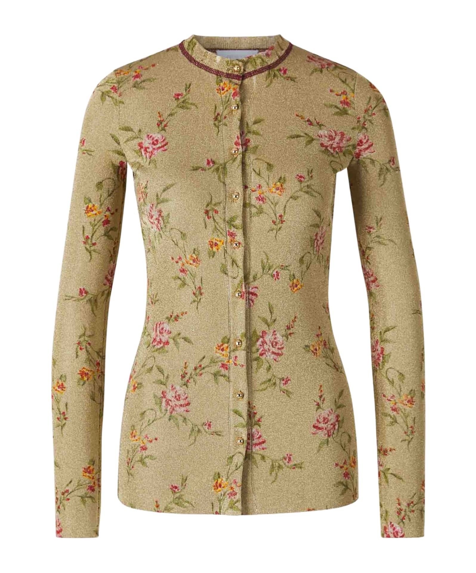 RABANNE PACO RABANNE FLORAL JACQUARD DISTRESSED CARDIGAN