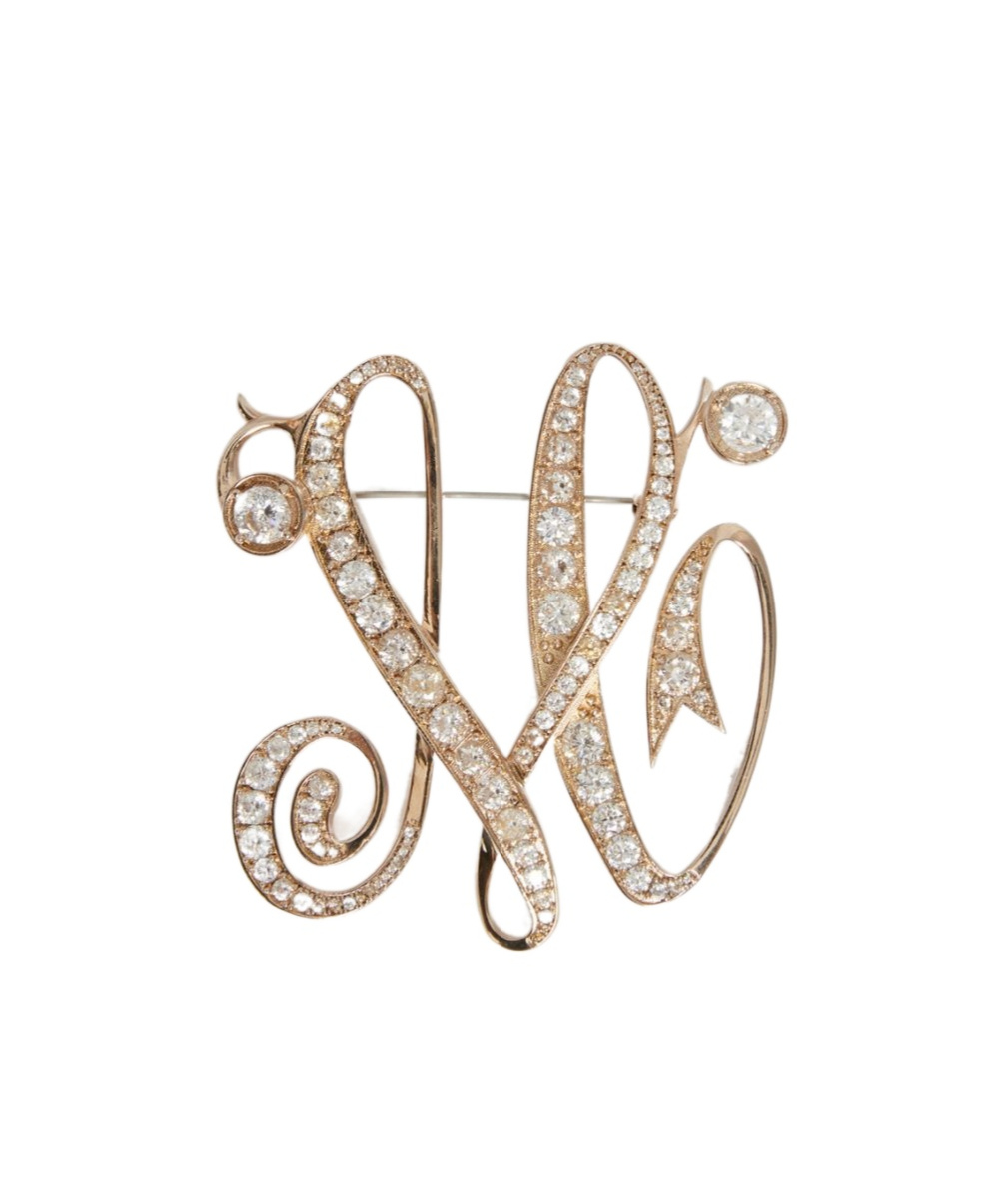 Max Mara Letter Brooch In White