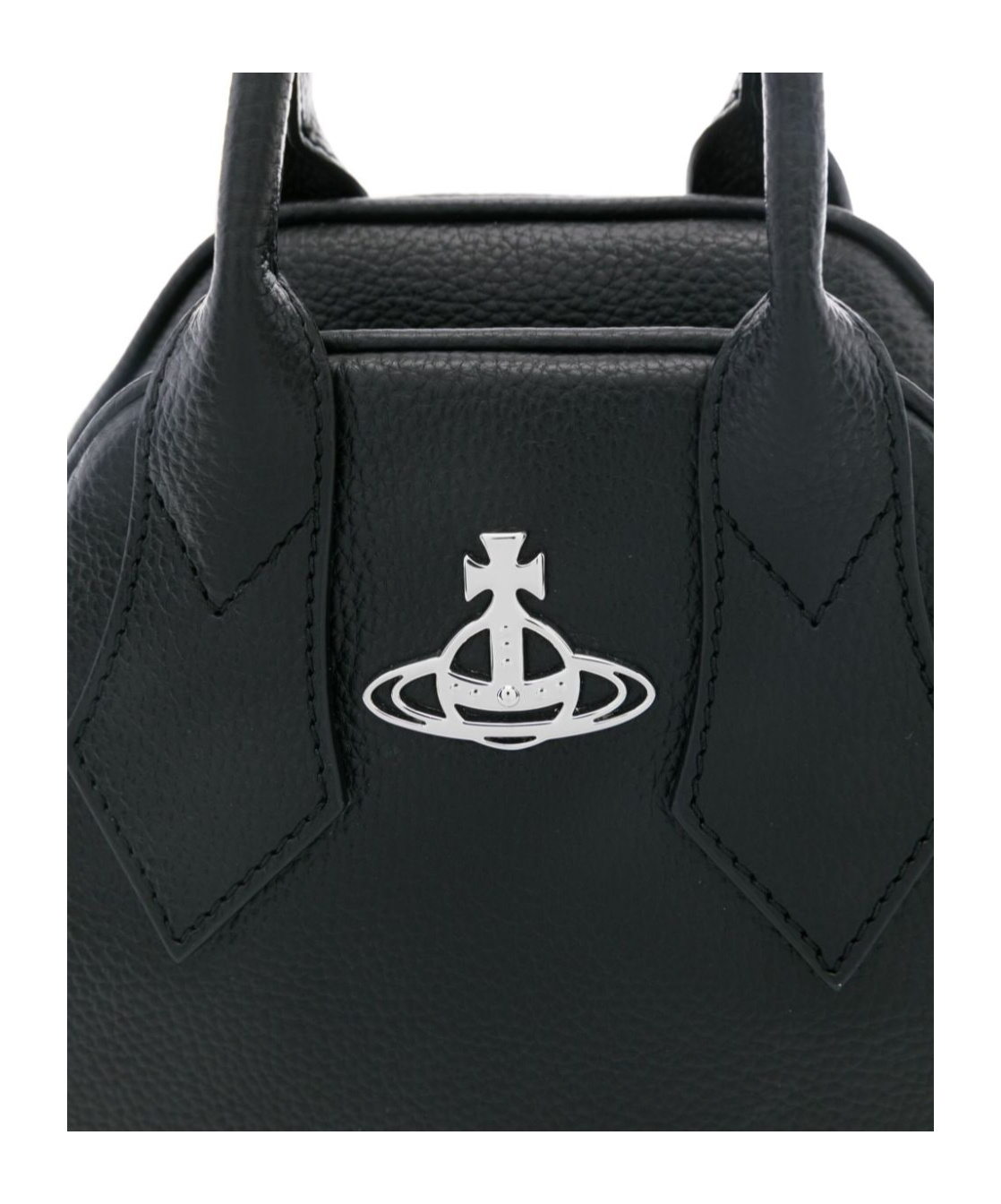 Vivienne Westwood Textured Pebbled Shoulder Bag With Adjustable Strap In Black